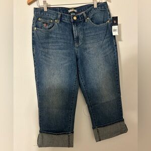 NWT AMERICAN LIVING NASSAU Women’s Curvy Capri Jeans - Medium Blue Wash Size 8